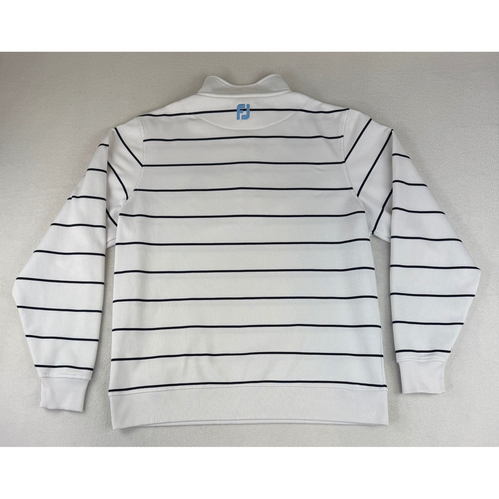 FootJoy 1/4 Zip Pullover Mens Large White Striped Green Bay‎ Country Club Golf - Picture 7 of 9